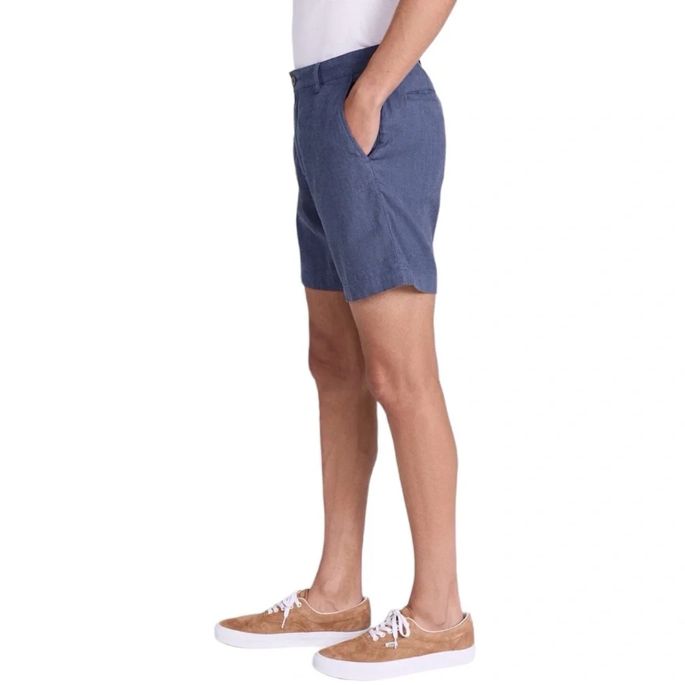Faherty Tradewinds Mens Linen Blend Blue Shorts Size 40 X 7.5